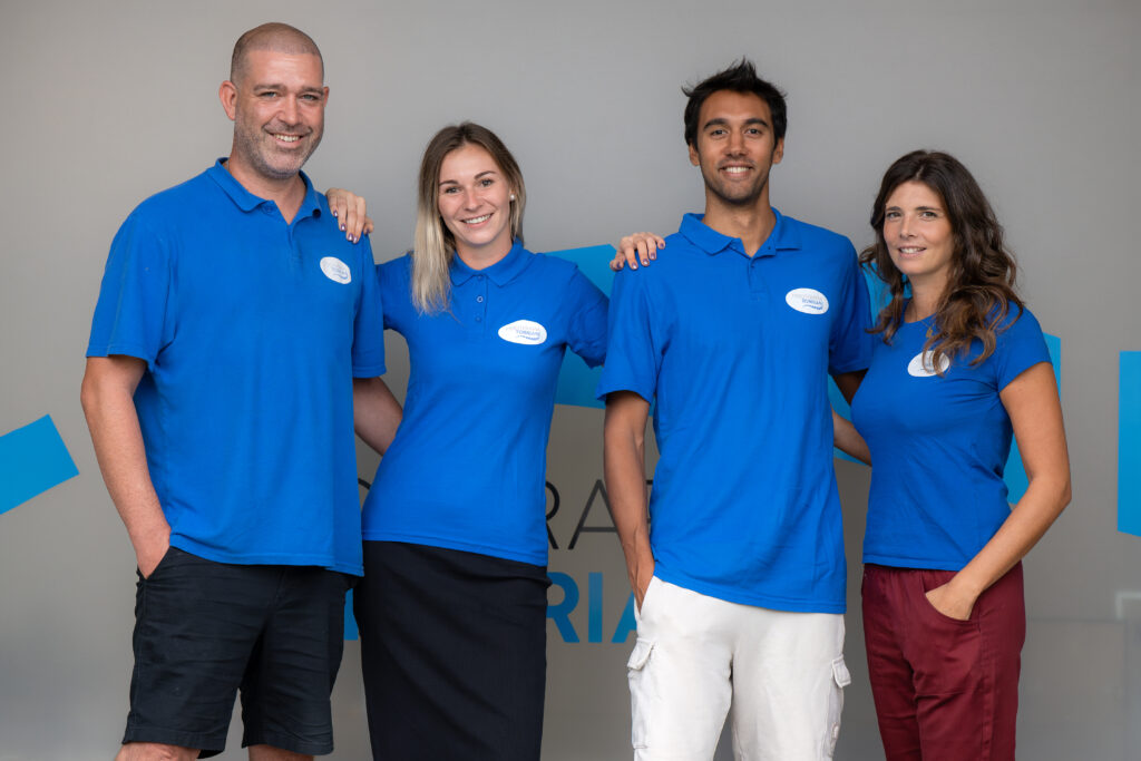Il team: Igor, Lucie, Harry e Federica – Fisioterapia Torriani, Vacallo